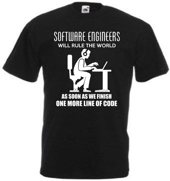 

funny software engineer t shirt rule the world joke gift computer coding f4b