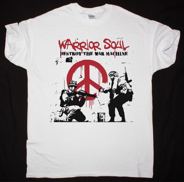 

new 2019 o neck short-sleeve t-shirt summer 100% cotton warrior ww2 destroy war white tee shirt