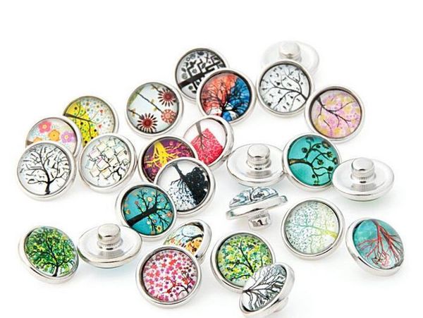 

mix glass bracelet gems tree fit for time snap jelwery style button 12mm diy button snap style noosa wishing bbyzv bdehome