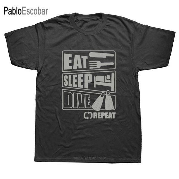 

funny eat sleep dive repeat t-shirt scuba diving t shirt men scuba diving tshirt diver teeshirt cool man summer clothing