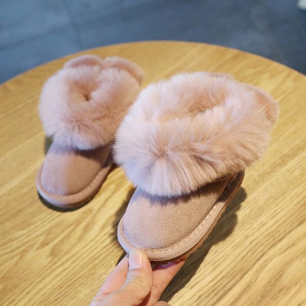 

first walkers 2021 winter baby toddler shoes soft bottom 0-2 year old plus velvet little kids princess girls snow boots booties