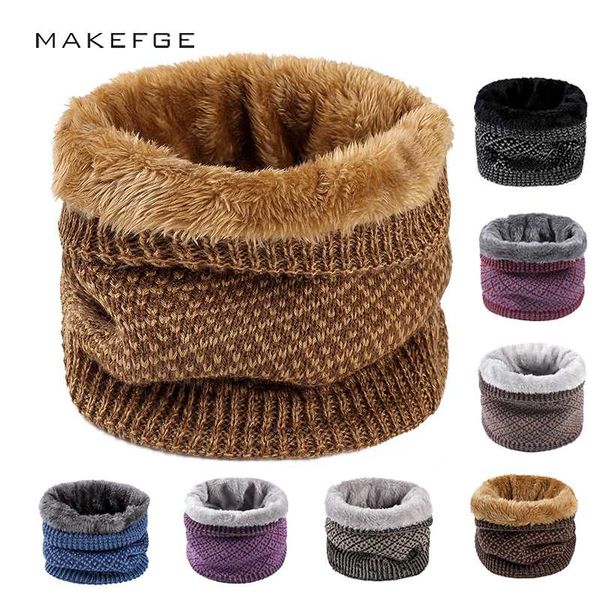 

scarves 2021 scarf men/women winter warm plus velvet thick simple cotton outdoor protection neck knitted, Blue;gray