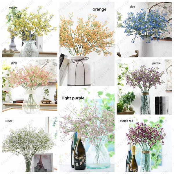 

colorfull artificial gypsophila soft silicone flowers artificial gypsophila for wedding home party festive decoration ing