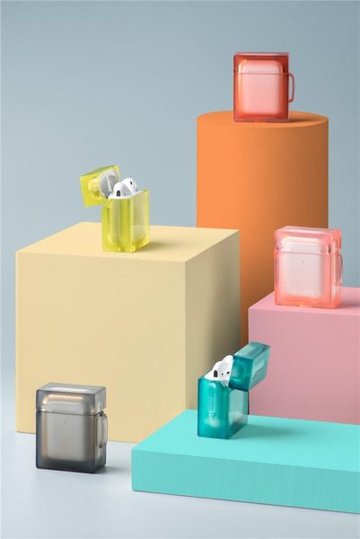 

for airpods case crystal neno cube transparent silicone shockproof cases for apple airpods pro 1 2 earphones clear soft cover