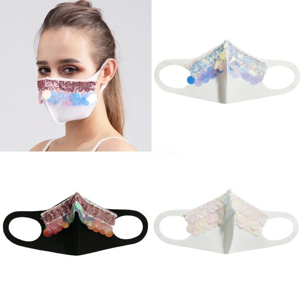 

sequin mask sunscreen ice silk fashion sunscreen dustproof and breathable cotton cloth can be washed and reused trustbde nsp#562, Black