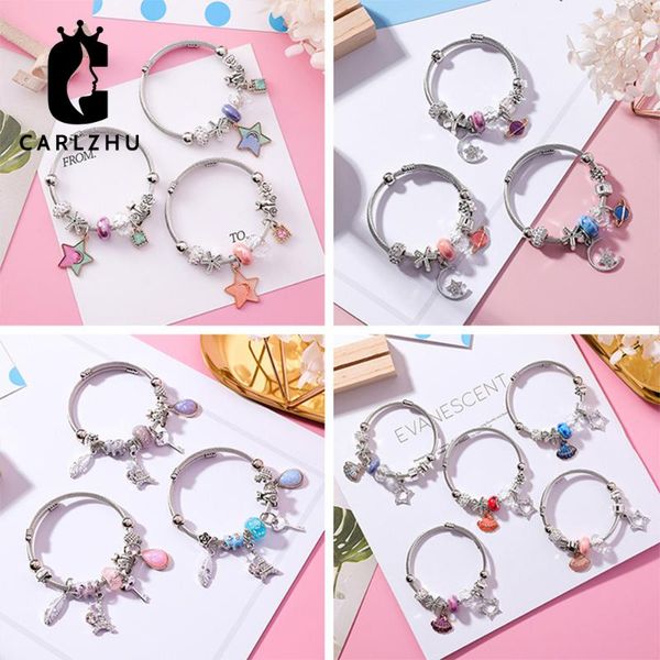 

creative original star key lock tower charm bracelets for women ethnic crystal beaded bracelet & bangle diy charm jewelry gifts, Golden;silver