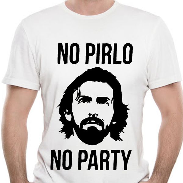 

men's fashion no pirlo no party printed mens t shirt andrea italy cool foot ball funny t-shirt 100% cotton euro size
