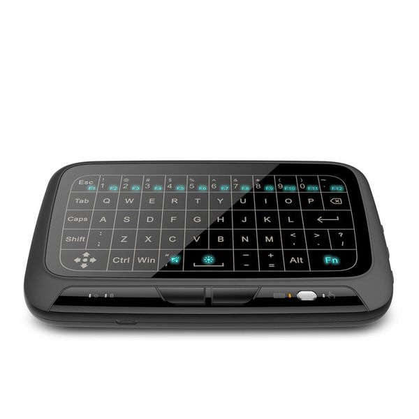 

h18 2.4ghz wireless mini keyboard full screen qwerty keyboard touchpad mouse with backlight for android smart tv