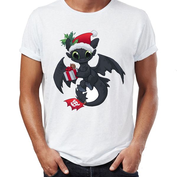 

men's t shirt christmas toothless dragon night fury awesome artwork printed tee