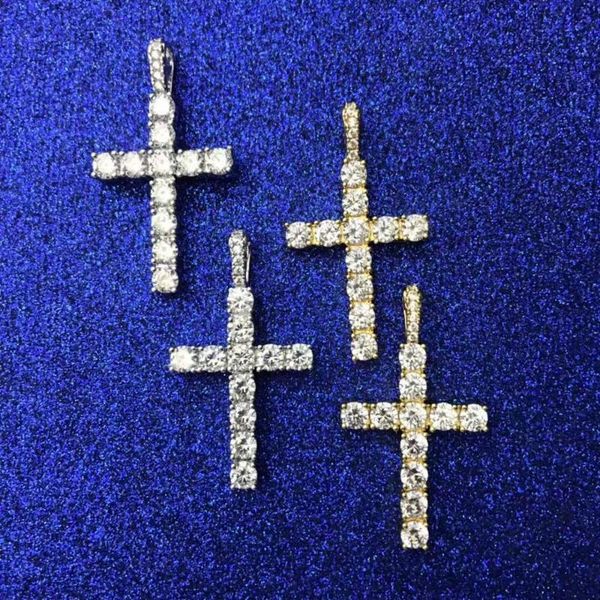 

chains cz stones hiphop cross pendant, Silver