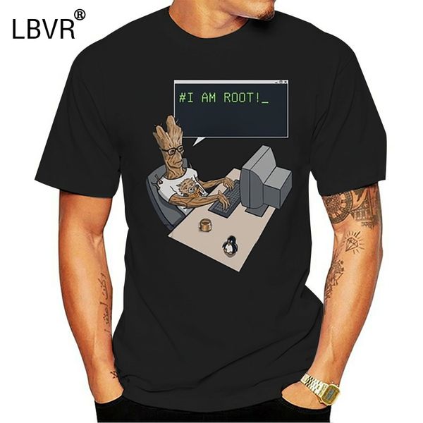 

printed men t shirt cotton tshirt o-neck short-sleeve women t-shirt i am root