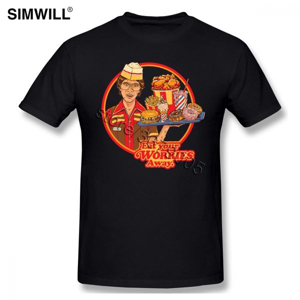 

funny eat your worries tee shirt trendy printing big size t-shirt men short sleeves round neck tshirts eco cotton clothing