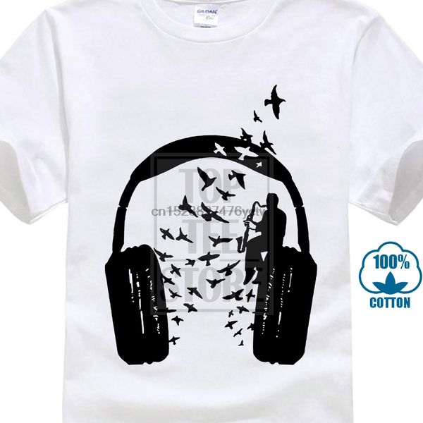 

100% cotton male t-shirt youth short sleeve t-shirt headphone bass clarinet breathable casual male t-shirts ing
