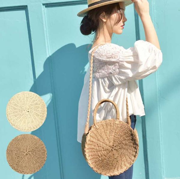 

women straw bag summer beach rattan shoulder bags wicker weave handbag crossbody