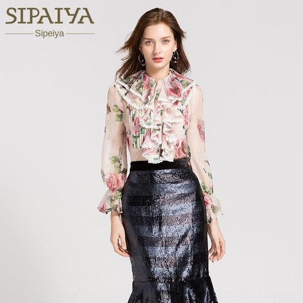 

peya 2020 autumn new perspective ol long sleeve palace chiffon shirt for shirtshirt shirtwomen, White