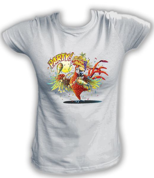 

ladies t-shirt 17866-parrot-party parrot good party fan funny alcohol beer