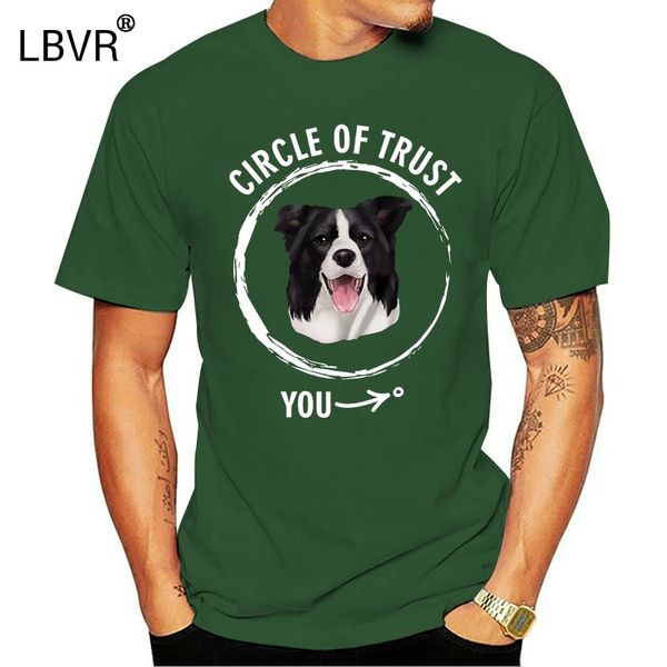 

2020 fashion short sleeve black t shirt 100% cotton circle of trust - border collie breed gift for dog lover short sleeve shirt