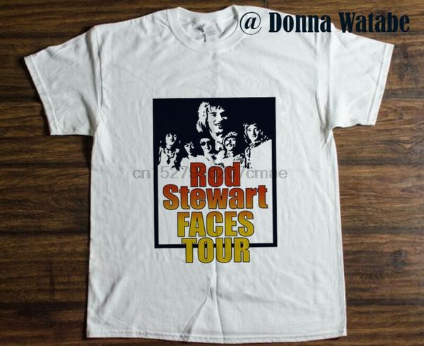 

vintage t-shirt rod stewart 1975 faces tour ronnie wood kenn new