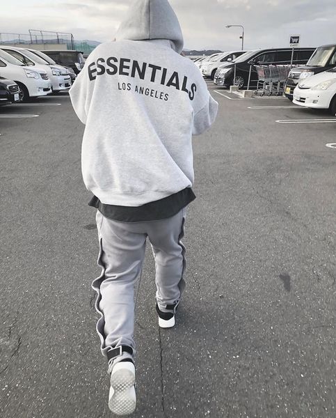 

trendy woo fear of god fog essentials la hood los angeles limited hoodie, White;black