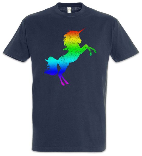 

rainbow unicorn t-shirt toon cartoon comic look fun techno rave raver dance men t shirt men clothing plus size tee