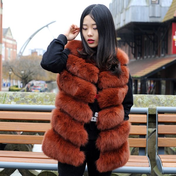 

cx-g-b-04c luxury ladies dress genuine fur coat vests women's coats jacket fur coat~ drop shipping, Black;white