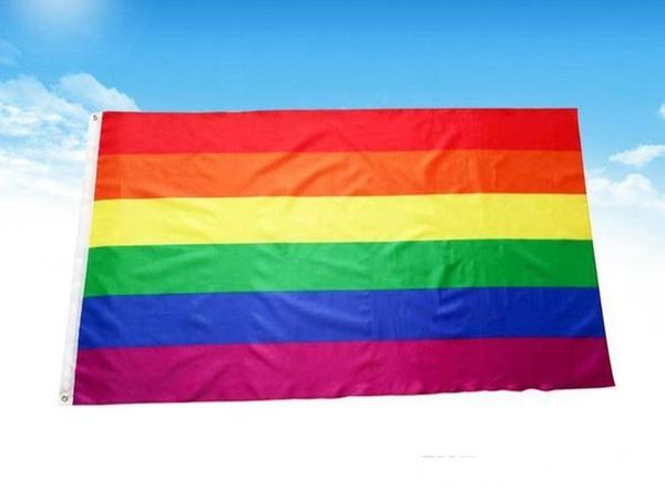 

rainbow flags and banners 3x5ft 90x150cm lesbian gay pride lgbt flag polyester colorful rainbow flag for decoration
