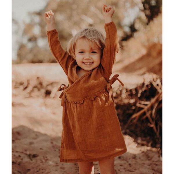 

ins new 2020 princess baby girls dress european & america clothing autumn ruffles kids girl clothings children clothes, Red;yellow