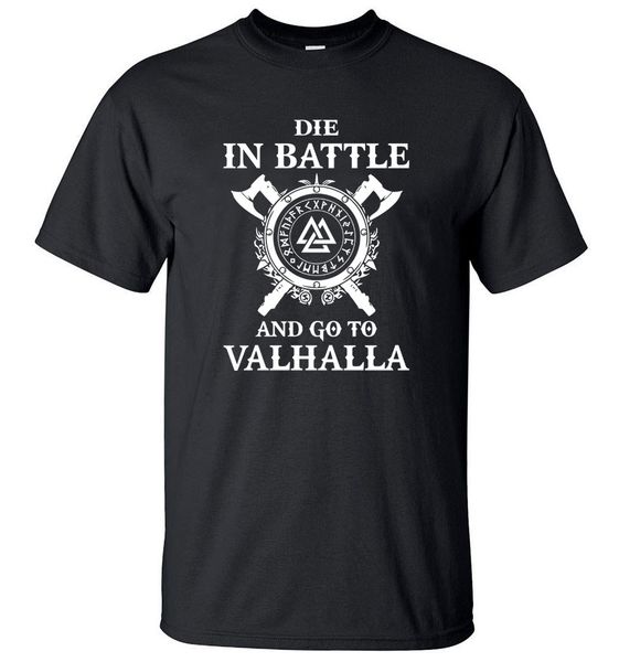 

viking die in battle hip hop футболка мужчины 2020 лето 100% хлопок мужские футболки шею hipster streetwear camisetas hombre