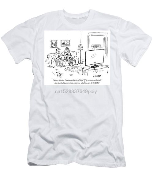 

if he can scare the hell out of matt lauer mens t-shirt