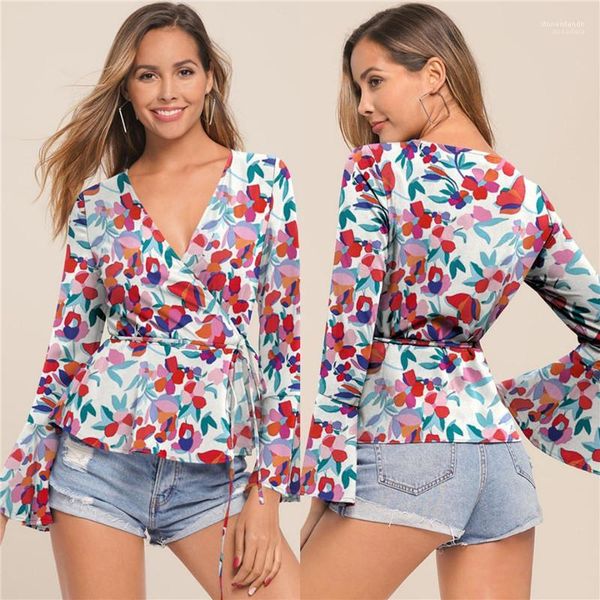 

floral printed ladies loose floral printed ladies spring v neck womens tshirts sexy