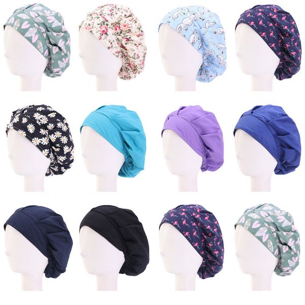 

adjustable elastic printed dust-proof caps working cap restaurant service workshop men women working hat headwear accessory new, Blue;gray