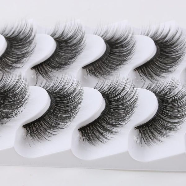 

5 pairs 3d faux mink false eyelashes wispies fluffies drama eyelashes cruelty-black lashes soft natural handmade eyelash