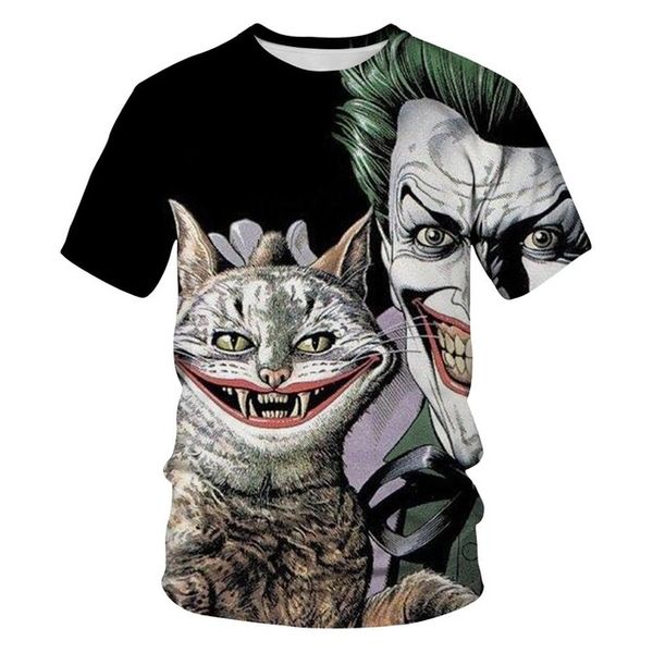 

2020new 3d clown face spoof exquisite printed clown pattern nightclub tes 3d print shirts plus size aesthetic humor men clothing