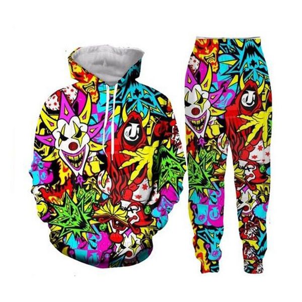 

insane clown posse 3d все более распечатать спортивные костюмы толстовки + бегуны брюки костюм женщины мужчины, Gray