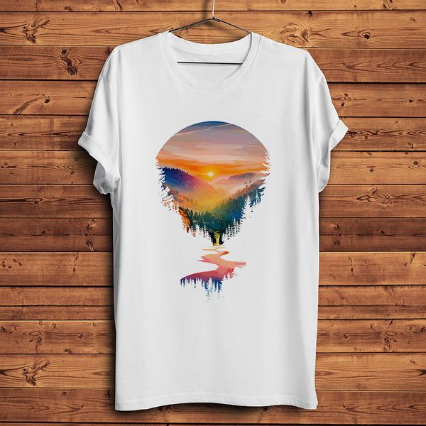 

summer valley sunrise t shirt men summer new white casual tshirt homme natural style streetwear short sleeve t-shirt unisex