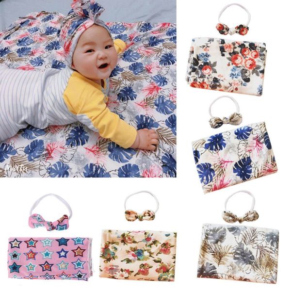 

baby blanket set newborn towel swaddle blanket sleeping swaddle muslin wrap headband set pgraphy prop