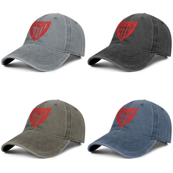 

men women athletic bilbao los leones ath classic red fashion denim baseball cap cool washed dad hat adjustable vintage ball distressed, Blue;gray