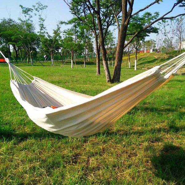 

KEFAIR 6.5ft Brazilian Double Hammock 2 Person Canvas Cotton Hammocks with Carrying Bag Perfect for Camping Patio Garden Porch Backyard