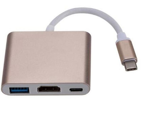 

2020 muti-ports 3 in 1 usb 3.1 type c to hdmi usb 3.0 hub usb-c multi-port adapter dongle dock cable for macbook pro