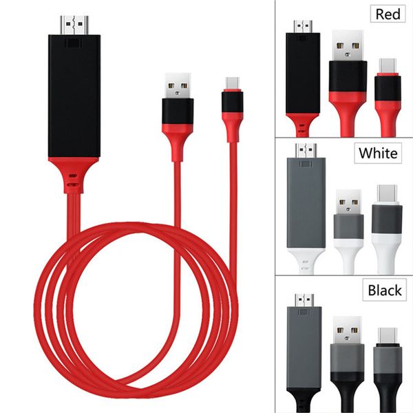 USB 3.1 Tip C a to HD 2 M 6FT Kablolar Adaptörü Dönüştürücü Ultra Tam 1080 P 4 K Şarj HDTV Video Kablosu Samsung S10 S20 Huawei Xiaomi için