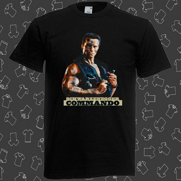 

commando arnold schwarzenegger retro movie men black t-shirt
