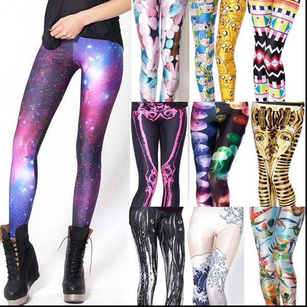 

42 design women galaxy leggings rainbow cloud black green muscle mermaid printed leggings pants leggins 4xl
