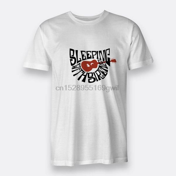 

sleeping with sirens guitar tees white s-3xl mens t-shirts
