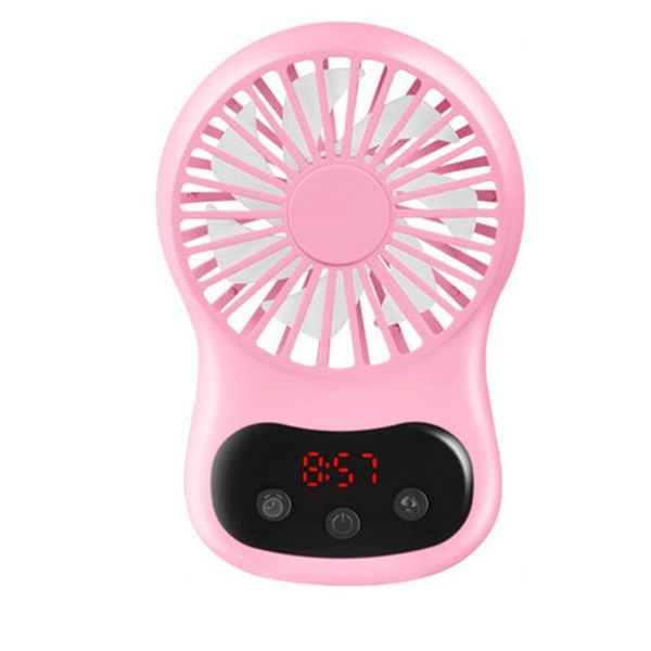 

portable creative deskfan with clock usb rechargeable handheld air cooler a0nc
