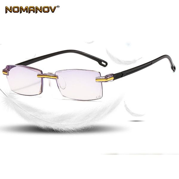 

2 pairs tr90 rimless frame cut anti-blu light lenses reading glasses +0.75 +1 +1.25 +1.5 +1.75 +2 +2.5 to +4 for read, White;black