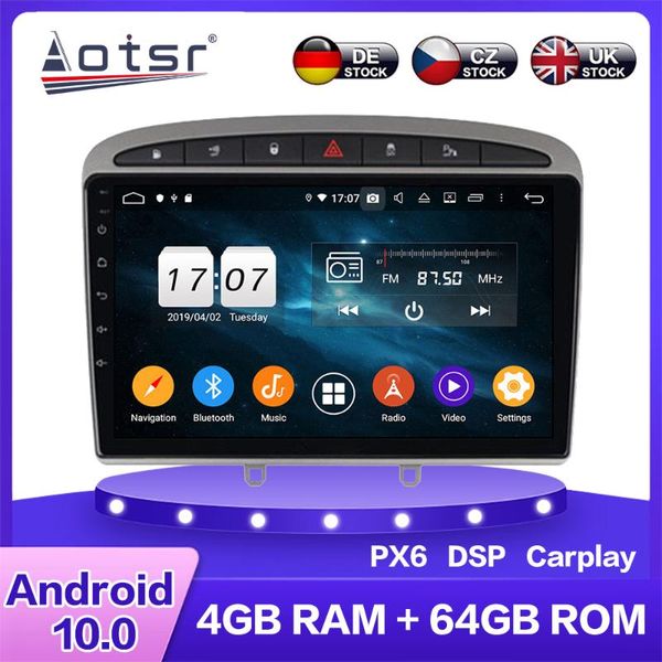 

for 308 308sw 408 android 10.0 car multimedia dvd player 4+64gb auto gps navigation stereo ips radio dsp carplay wifi bt car dvd