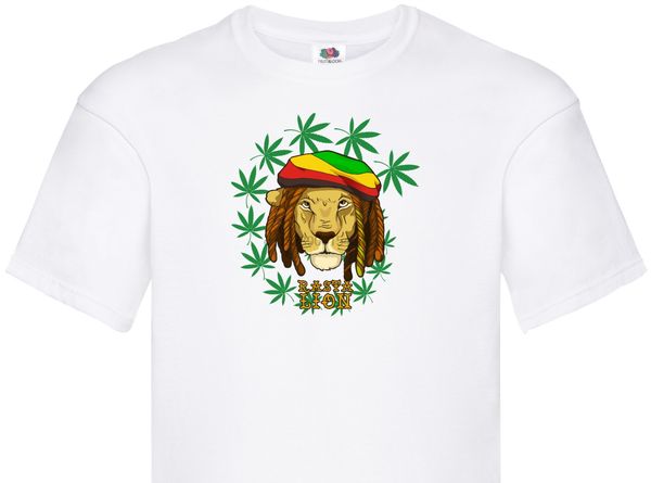 

mens womens t shirt rasta lion cool music look