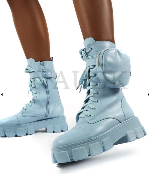 

2020 fashion women ankle boots autumn winter lace up leather boot wear-resistant comfortable women botas mujer, Black