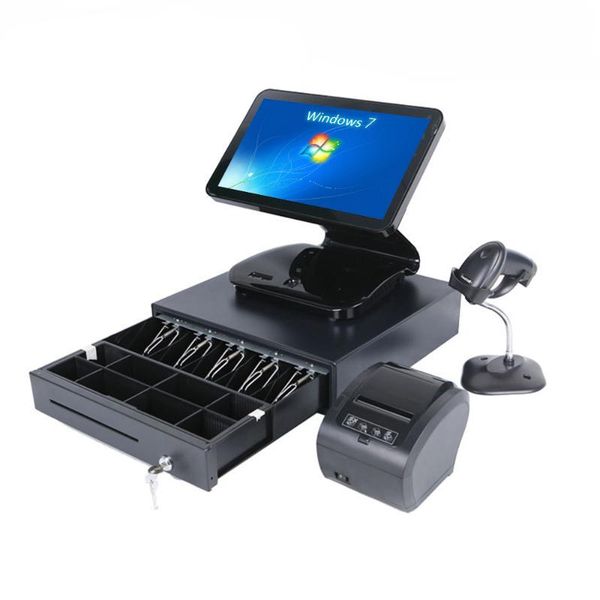 

system for supermarket 15.6+11.6 inch cash register machine touch screen point of sales
