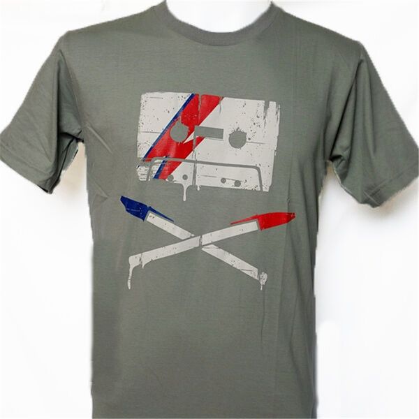 

men t-shirt short sleeve fashion cotton graphic tee vintage cassette casual present casual tee shirt